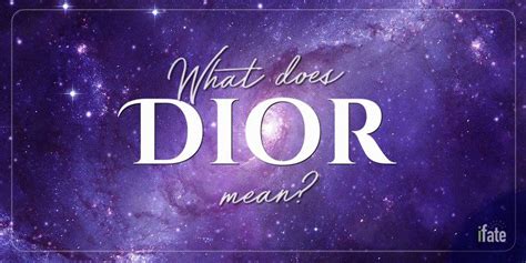 what does dior mena|what does Dior mean slang.